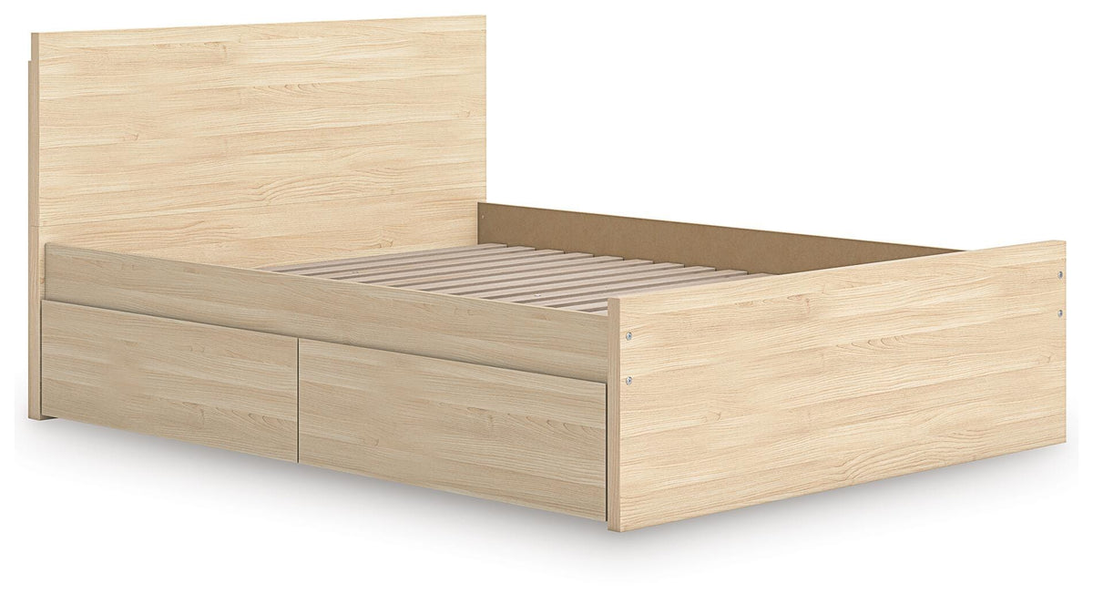 Onita Panel Platform Bed with 1 Side Storage - Natural  (EB9632-SI) - Image 3