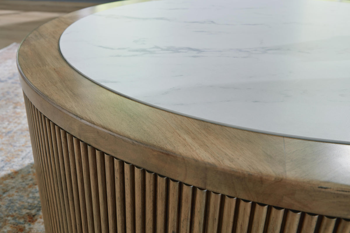Camdill Coffee Table - Light Brown/White  (T808-SI) - Image 4