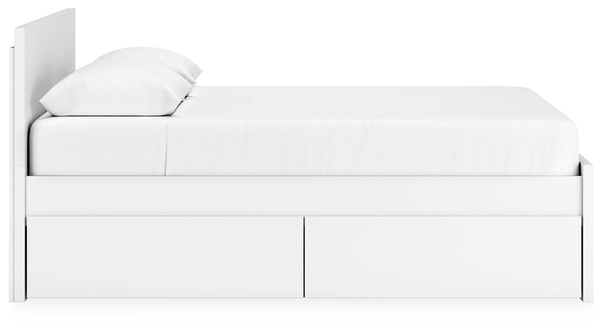 Onita Panel Platform Bed with 2 Side Storage - White  (EB9630-SI) - Image 8