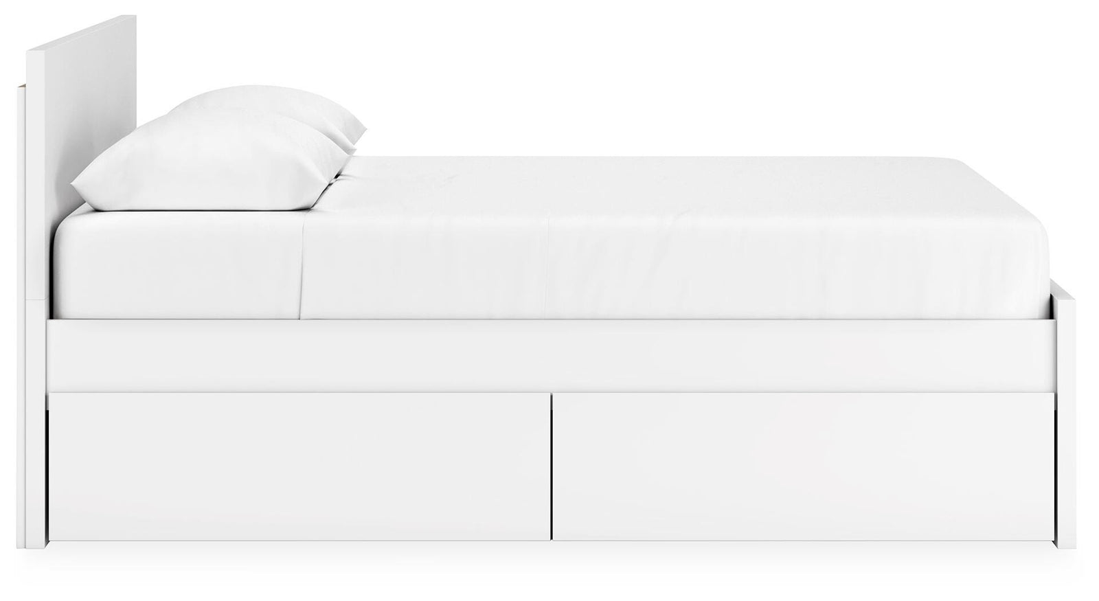 Onita Panel Platform Bed with 2 Side Storage - White  (EB9630-SI) - Image 8