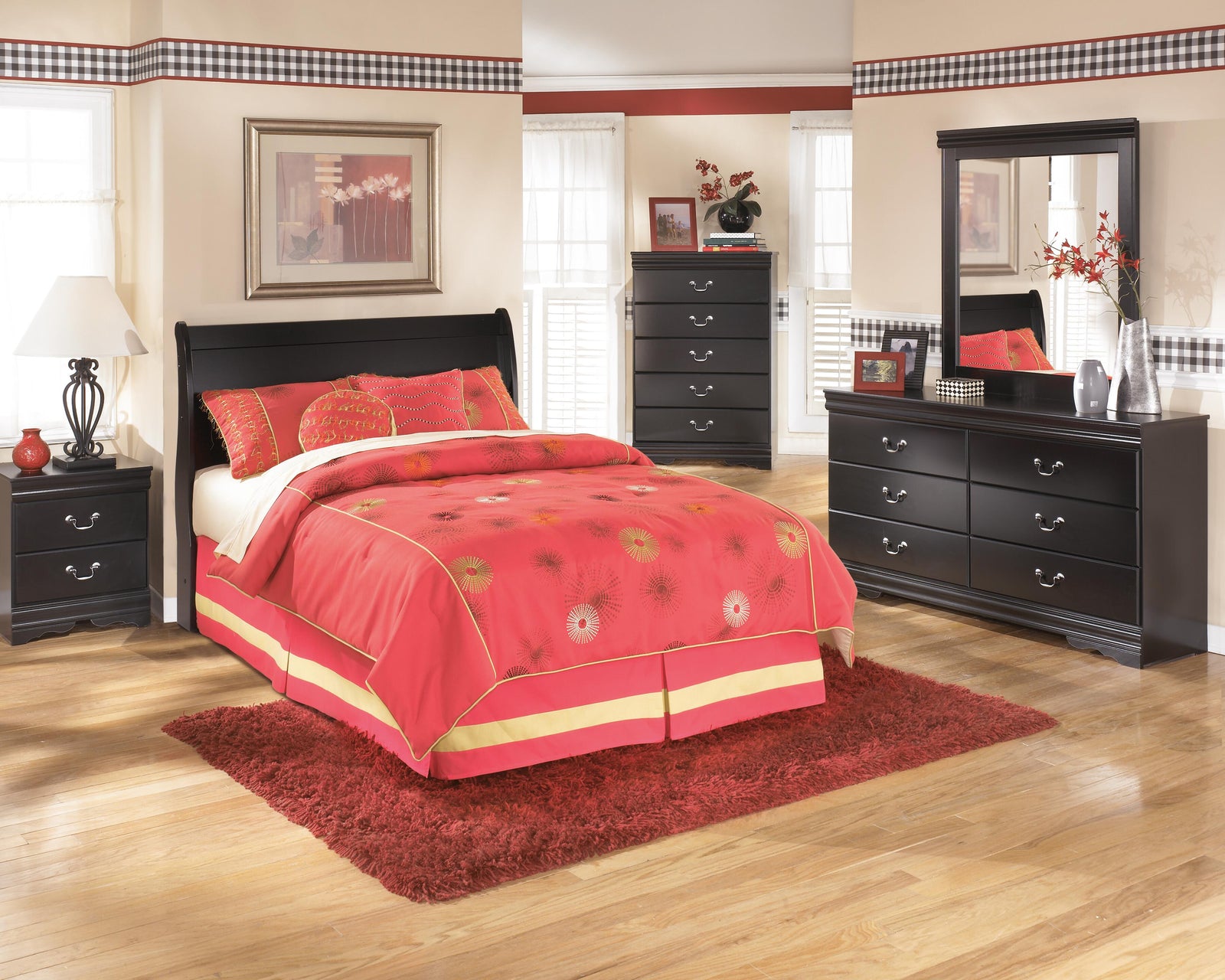Huey Vineyard Sleigh Headboard (Youth) - Black  (B128-SI) - Image 6