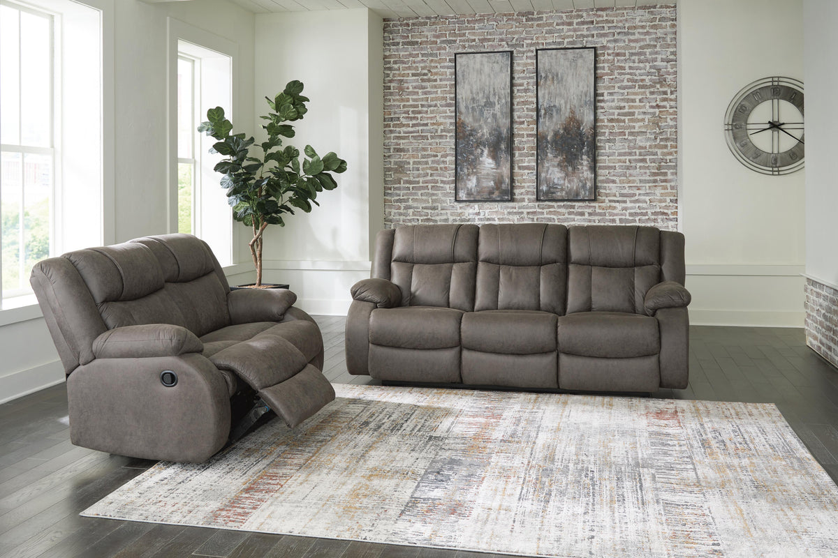 First Base Reclining Sofa and Loveseat (68804-SI) - Image 3