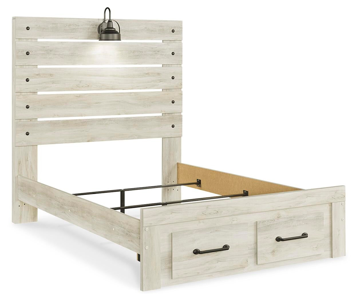 Cambeck Panel Bed with 2 Storage Drawers (Youth) - Whitewash  (B192-SI) - Image 5
