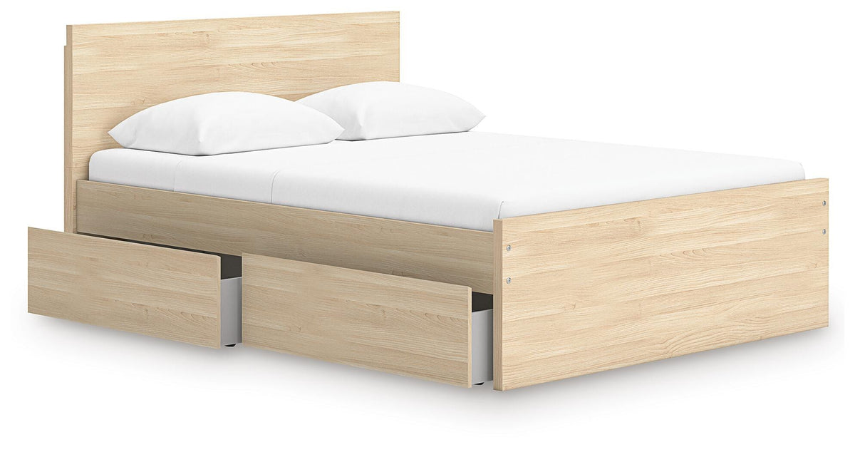 Onita Panel Platform Bed with 1 Side Storage - Natural  (EB9632-SI) - Image 2