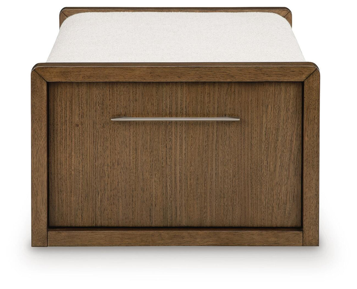 Marxmore Upholstered Ottoman with Storage - Brown  (T983-SI) - Image 4