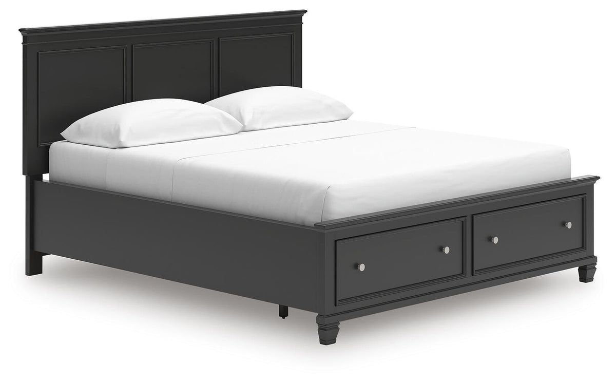 Lanolee Panel Storage Bed - Black  (B687-SI)