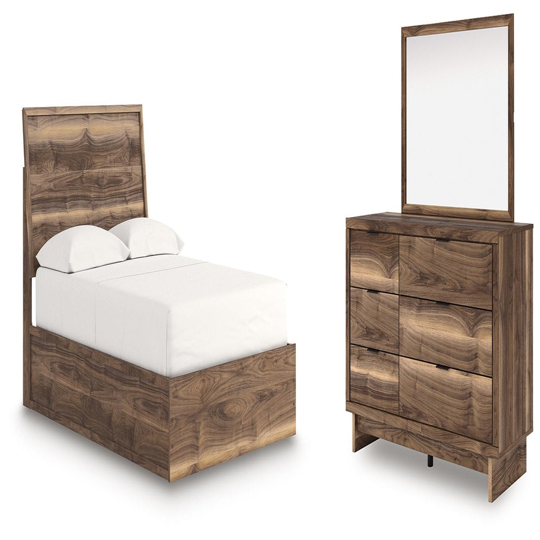 Chirason Full Panel Platform Bed, Dresser and Mirror (PCB3367-SI)