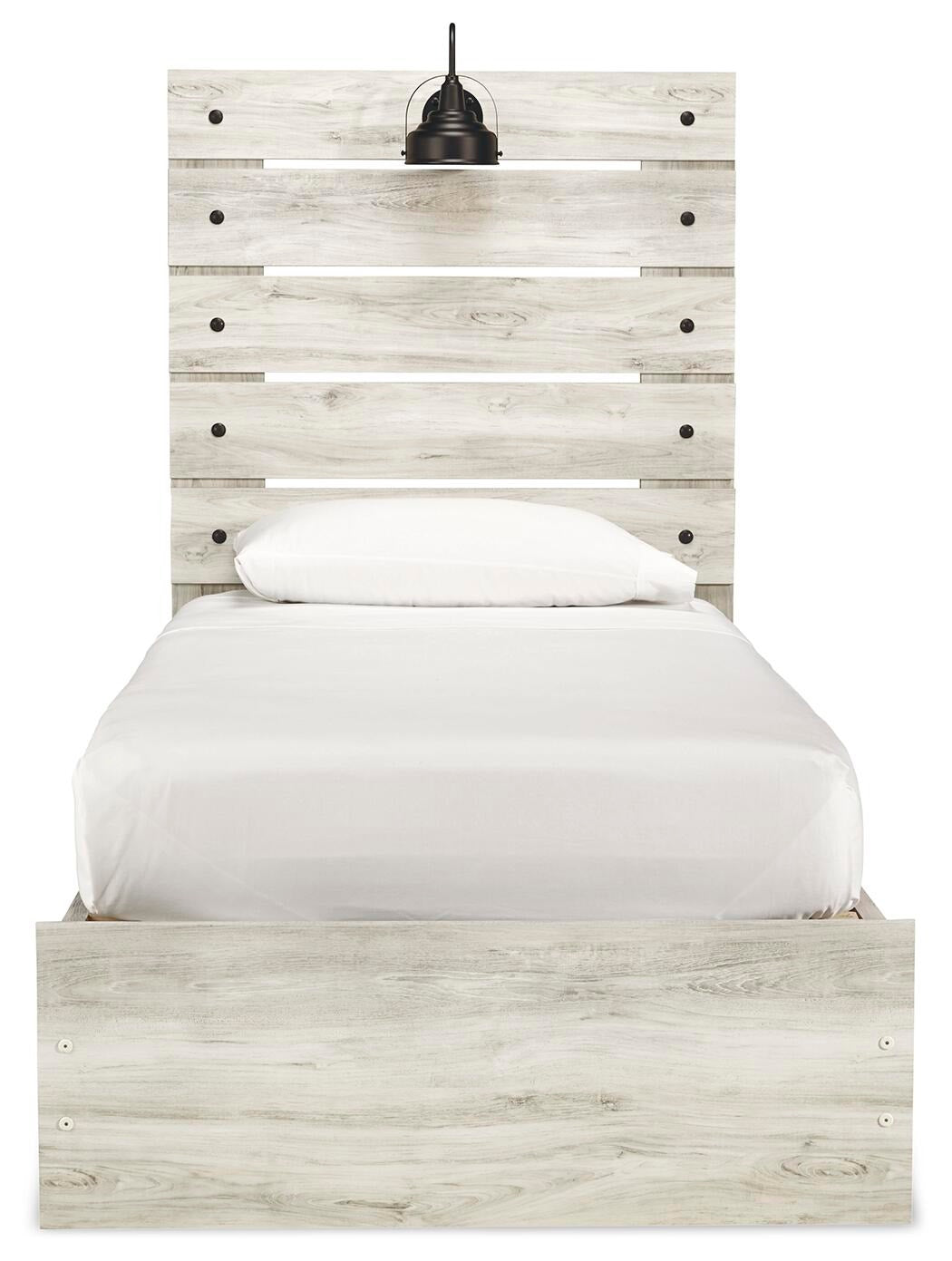 Cambeck Panel Bed with 4 Storage Drawers (Youth) - Whitewash  (B192-SI) - Image 3