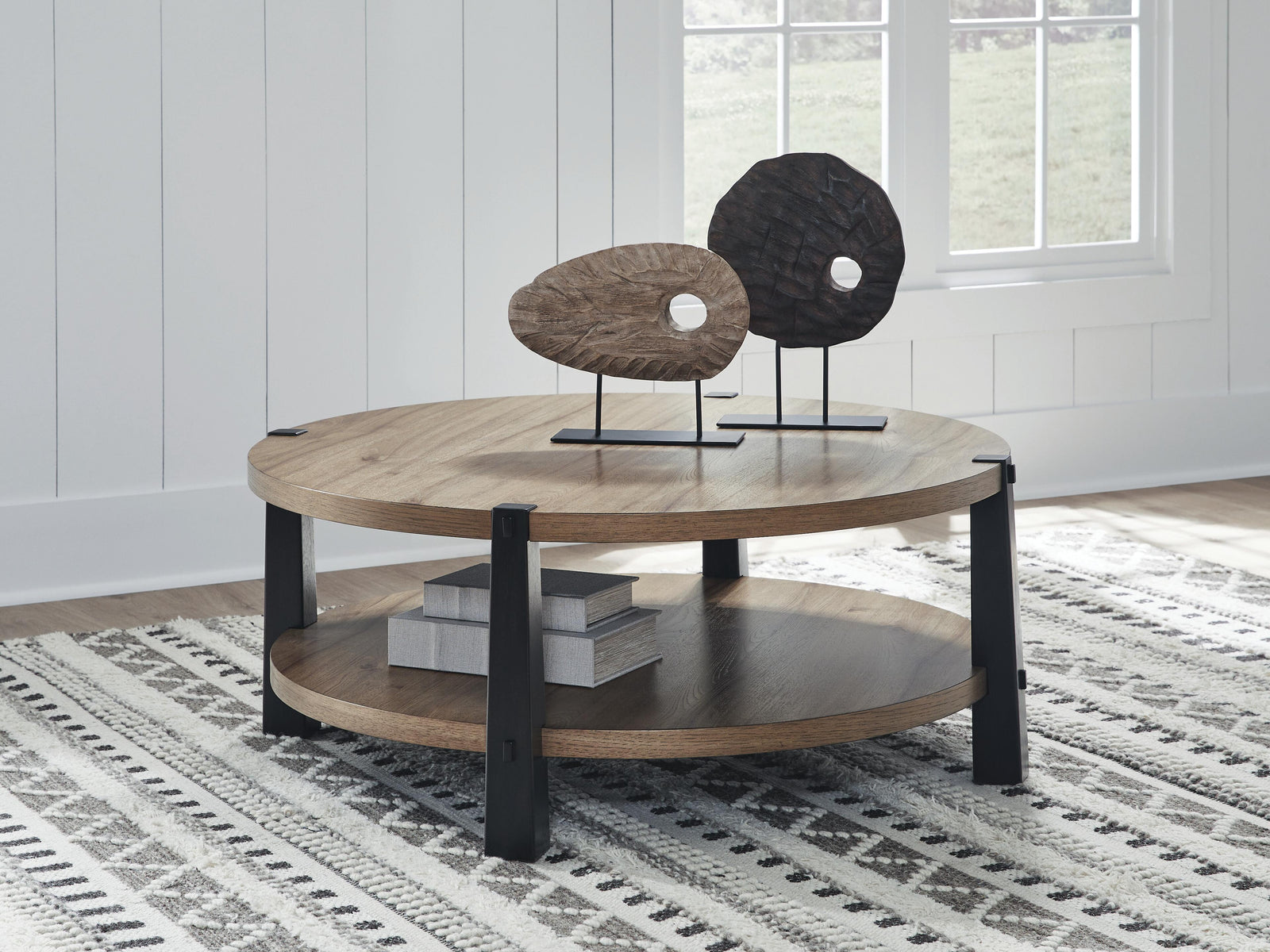 Ridgester Coffee Table - Light Brown/Black  (T518-SI) - Image 2