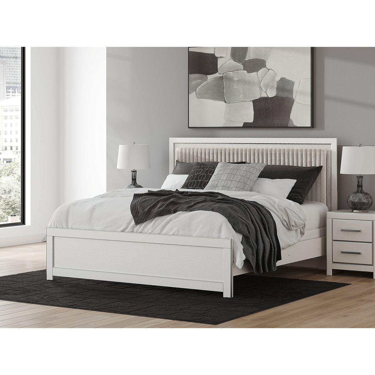 Zuraleus King Upholstered Panel Bed (PCB3381-SI) - Image 8