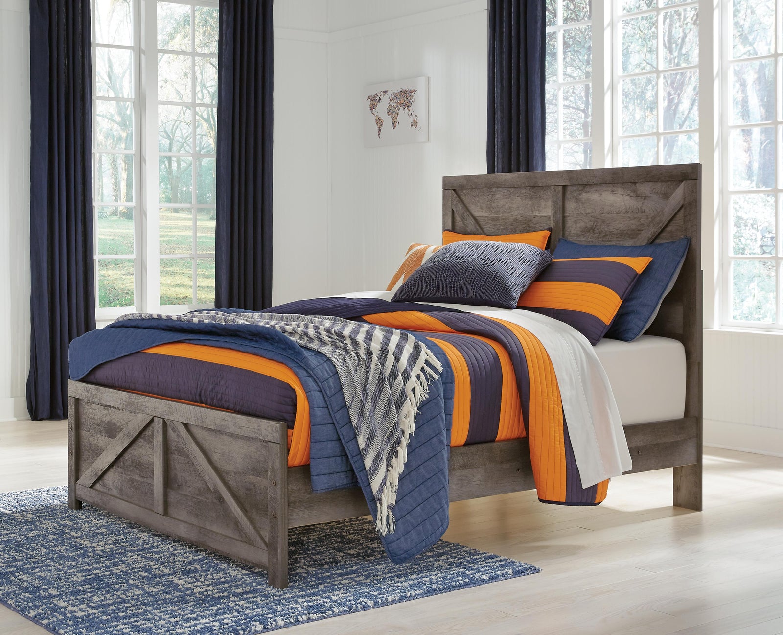 Wynnlow Crossbuck Panel Bed, Dresser and Mirror (B440-SI) - Image 8