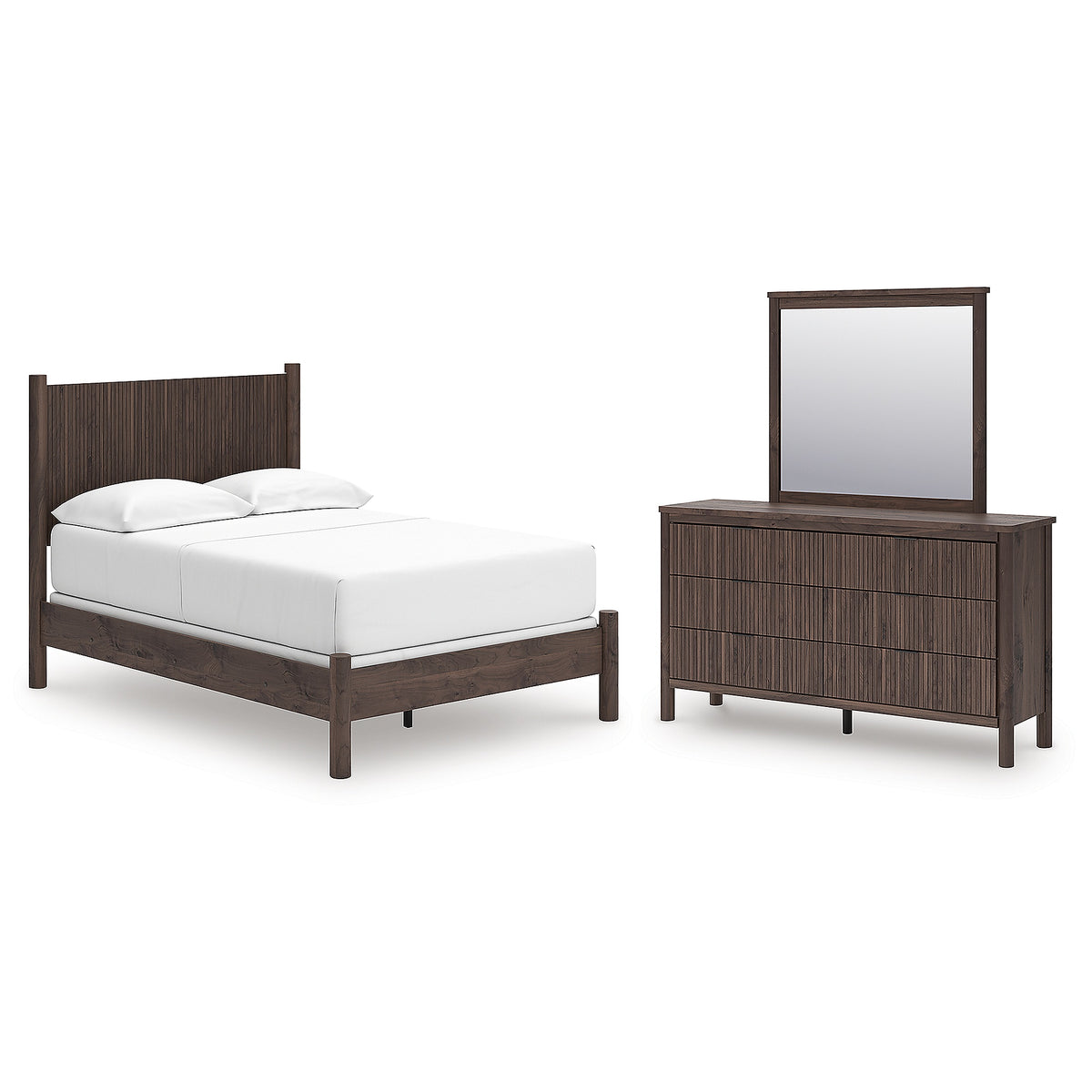Pamytta Full Panel Bed, Dresser and Mirror (PCB2614-SI)