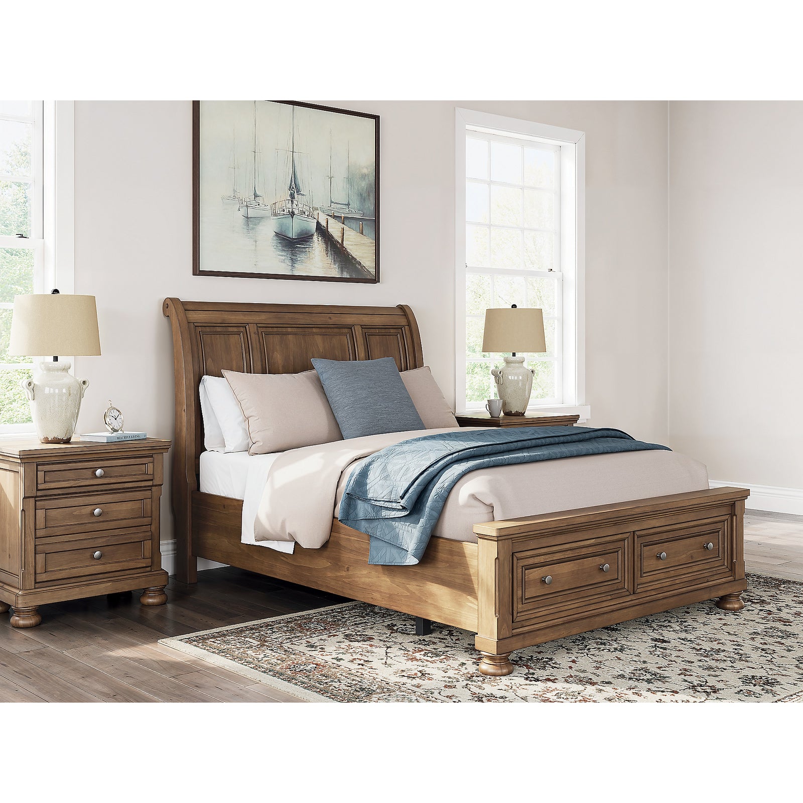 Feddinger Queen Sleigh Storage Bed, Dresser and Mirror (PCB779-SI) - Image 18