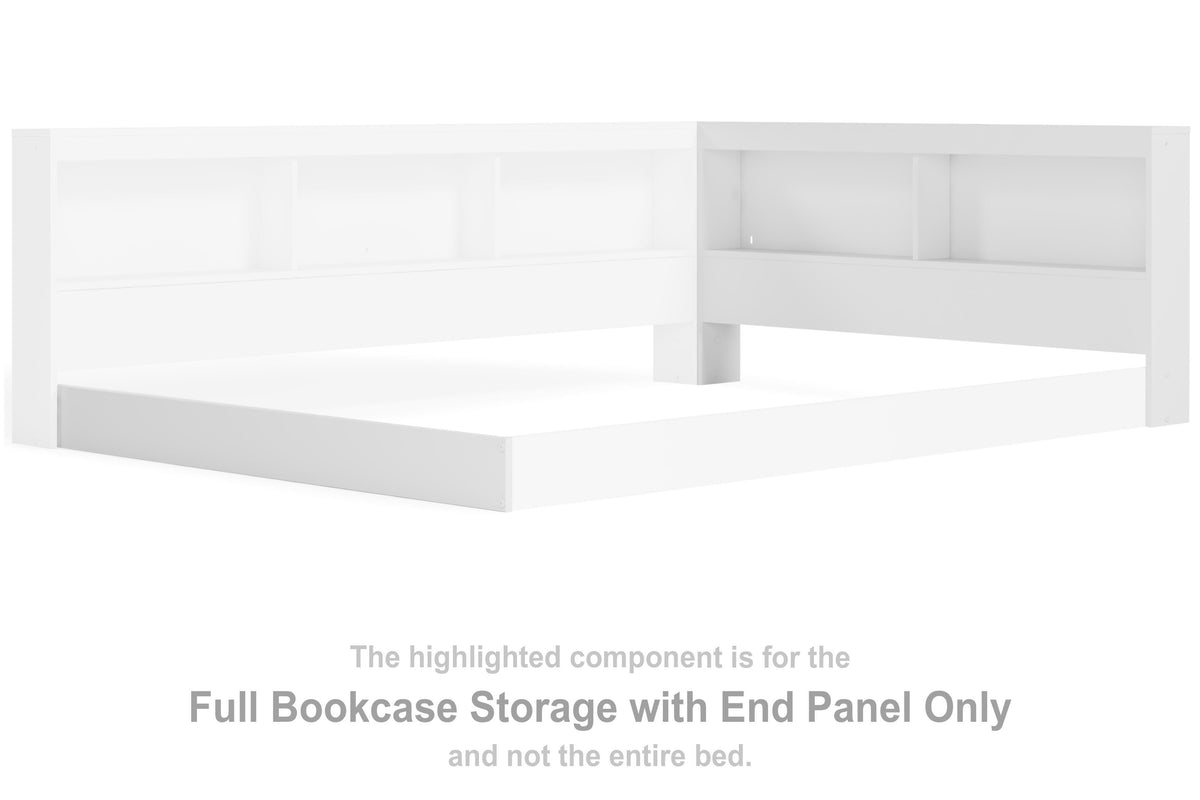 Piperton Bookcase Storage with End Panel (Youth) - White  (EB1221-SI)