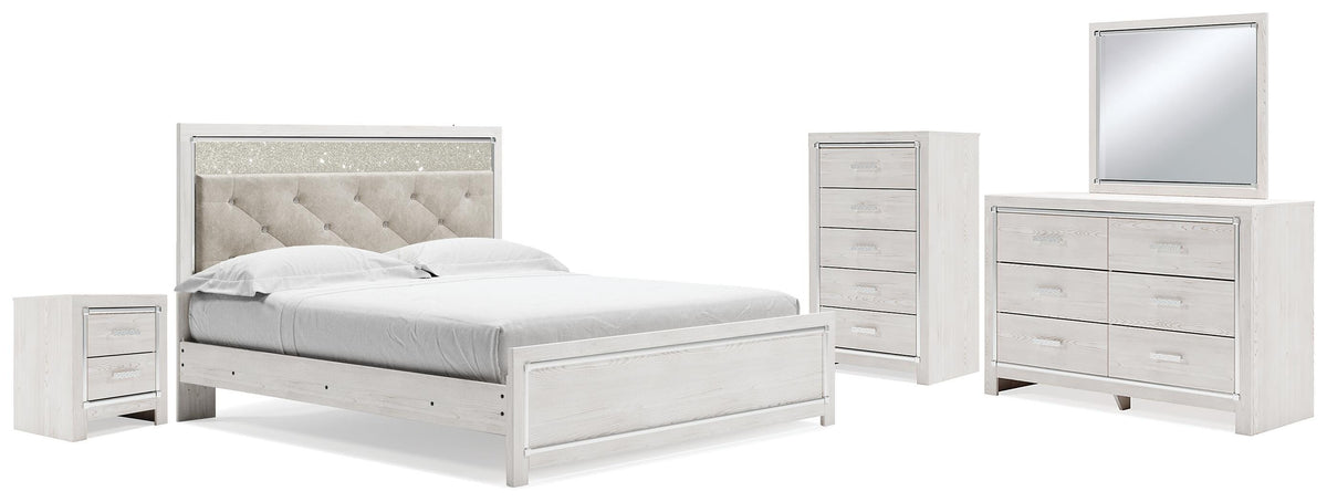 Altyra Panel Bed, Dresser, Mirror, Chest and Nightstand - White  (B2640-SI)