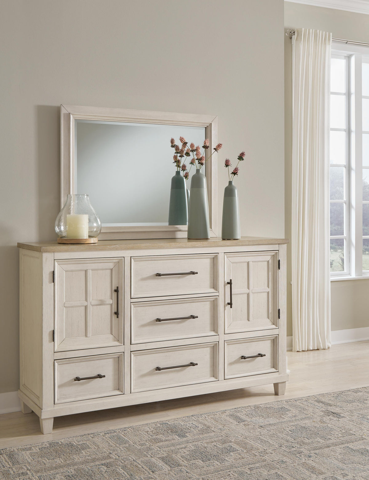 Shaybrock Panel Bed, Dresser and Mirror (B683-SI) - Image 4