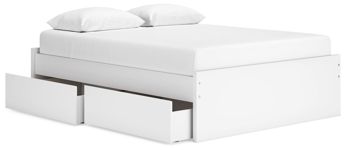 Onita Platform Bed with 2 Side Storage - White  (EB9630-SI) - Image 4