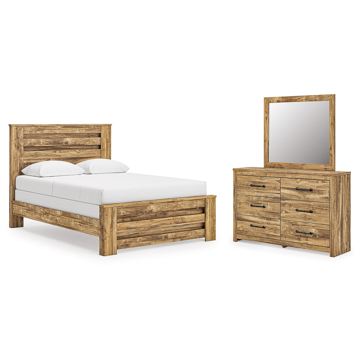 Maystonna Queen Panel Bed, Dresser and Mirror (PCB1580-SI)
