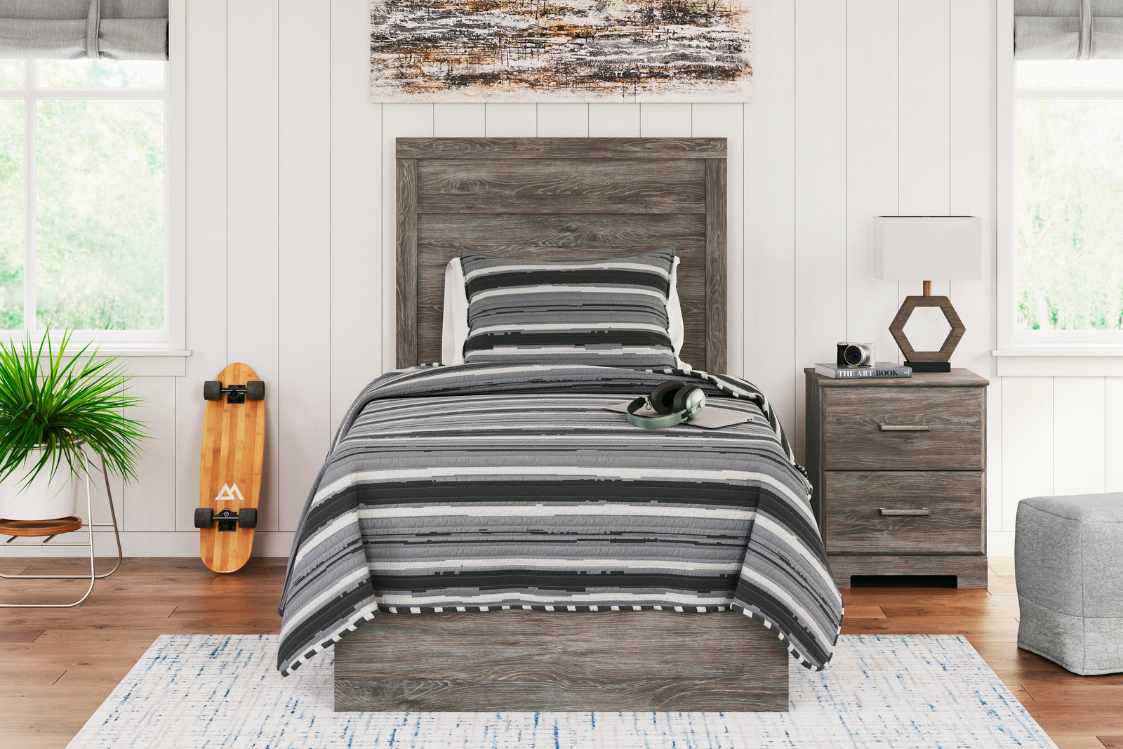 Ralinksi Panel Bed (Youth) - Gray  (B2587-SI) - Image 9