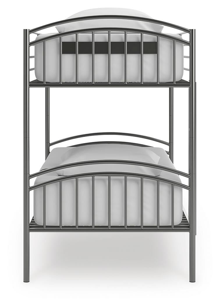 Lanceburg Twin over Twin Bunk Bed and 2 Mattresses (PCB400-SI) - Image 5