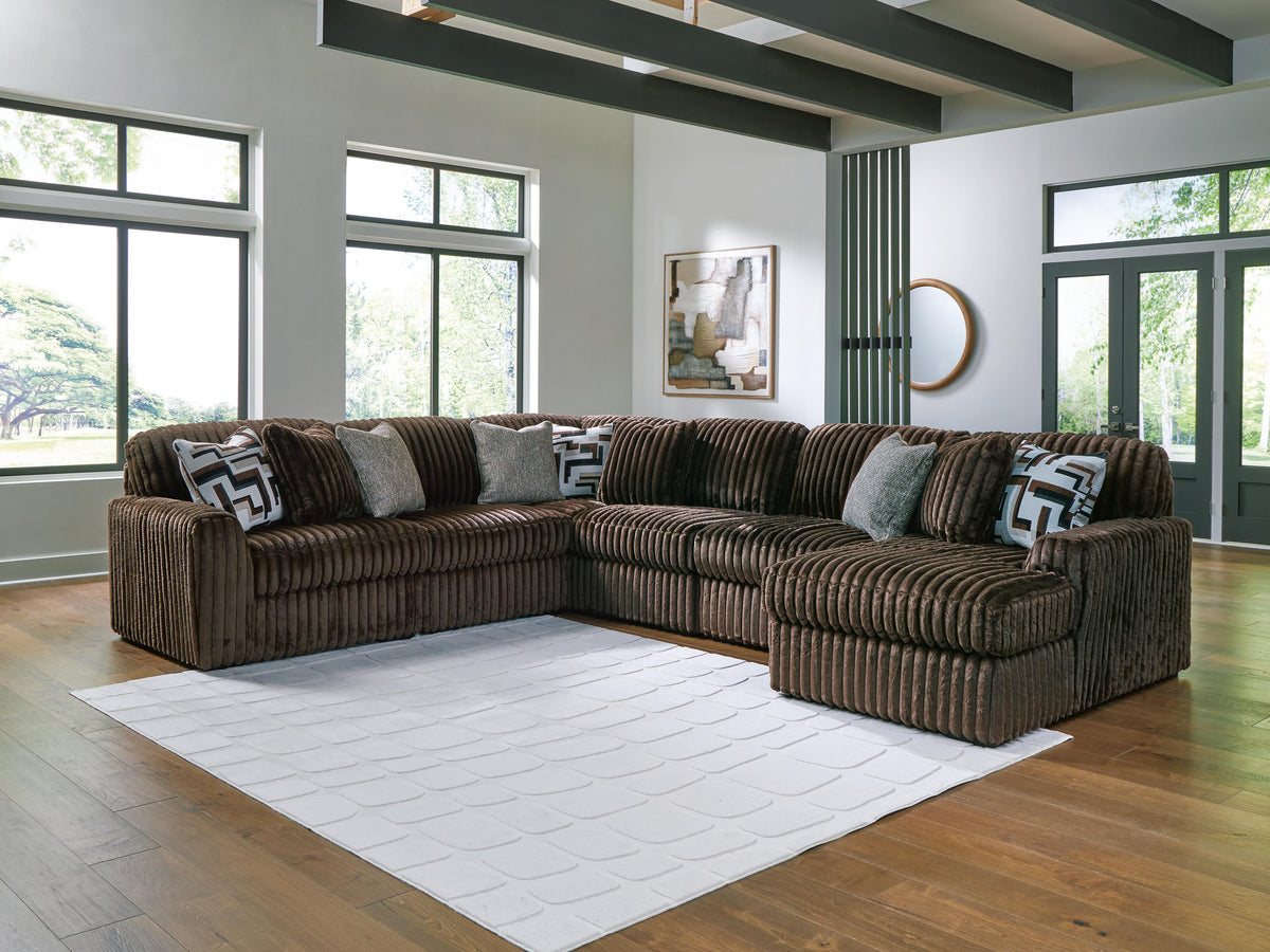 Midnight-Madness 6-Piece Sectional with Chaise (98104-SI) - Image 2