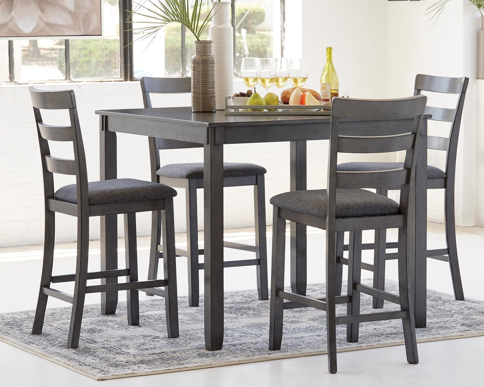 Bridson Counter Height Dining Table and Bar Stools (Set of 5) (D383-SI) - Image 2