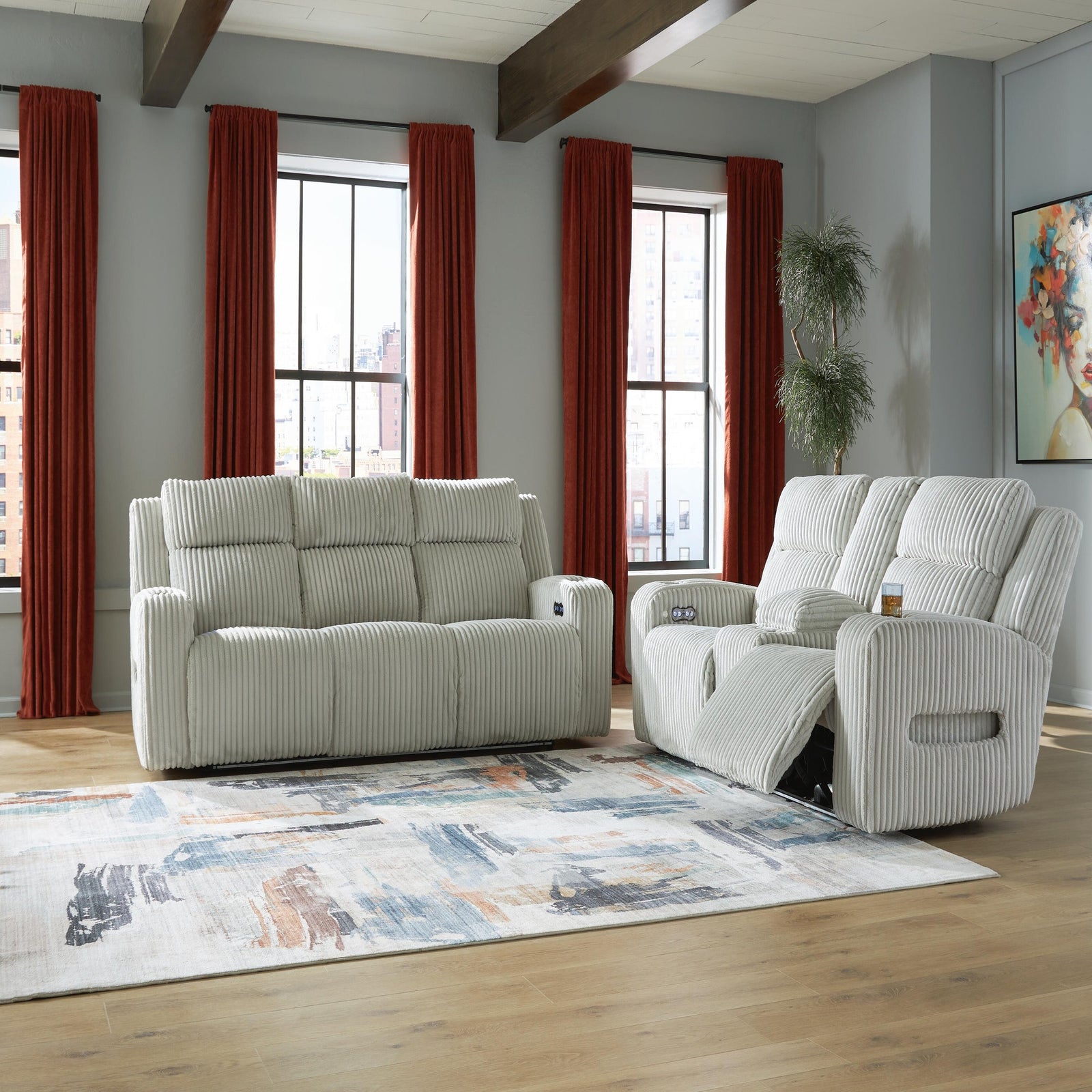 Carvara Power Reclining Sofa and Loveseat (PC64203-SI) - Image 14