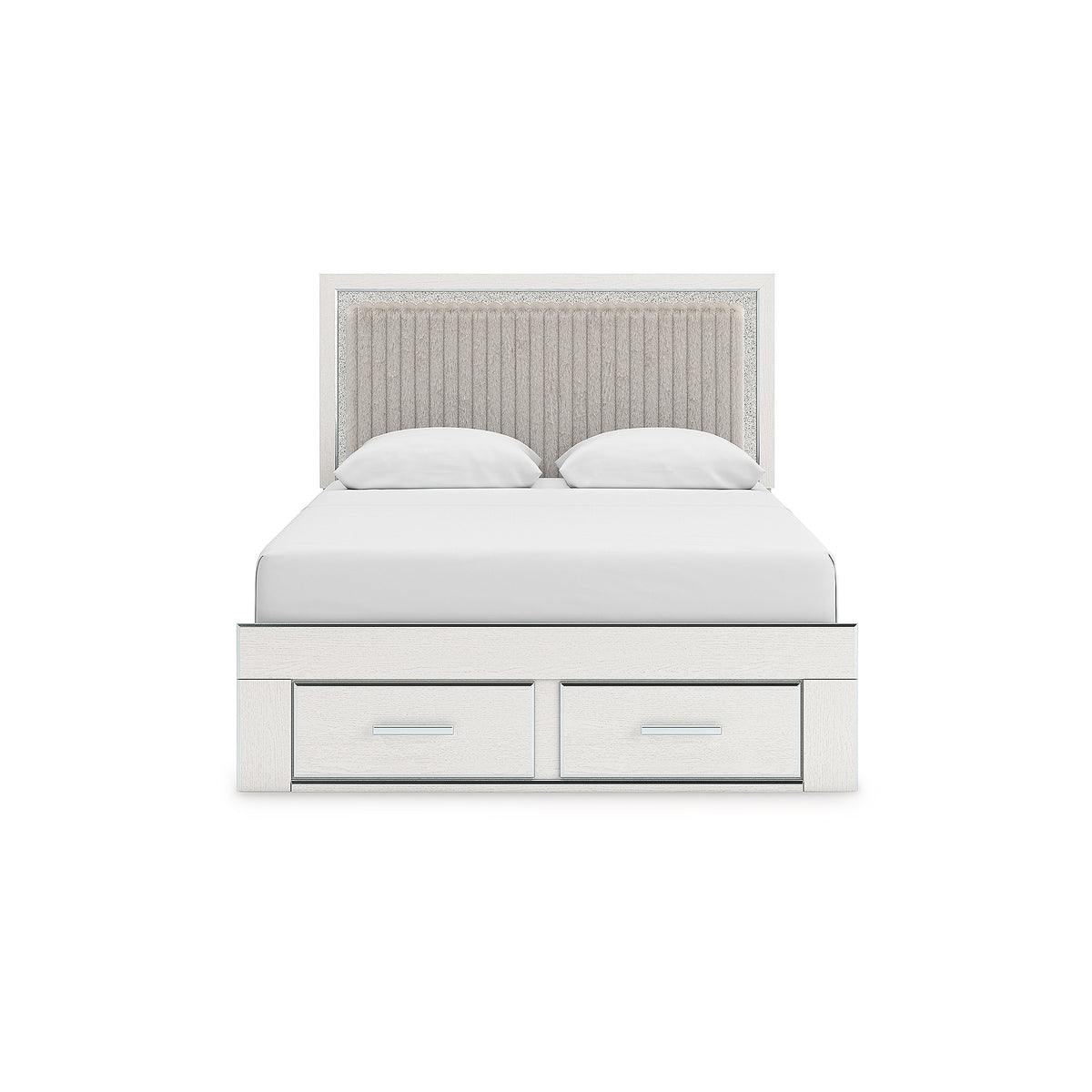 Zuraleus Queen Upholstered Panel Platform Storage Bed, Dresser and Mirror (PCB3381-SI) - Image 9