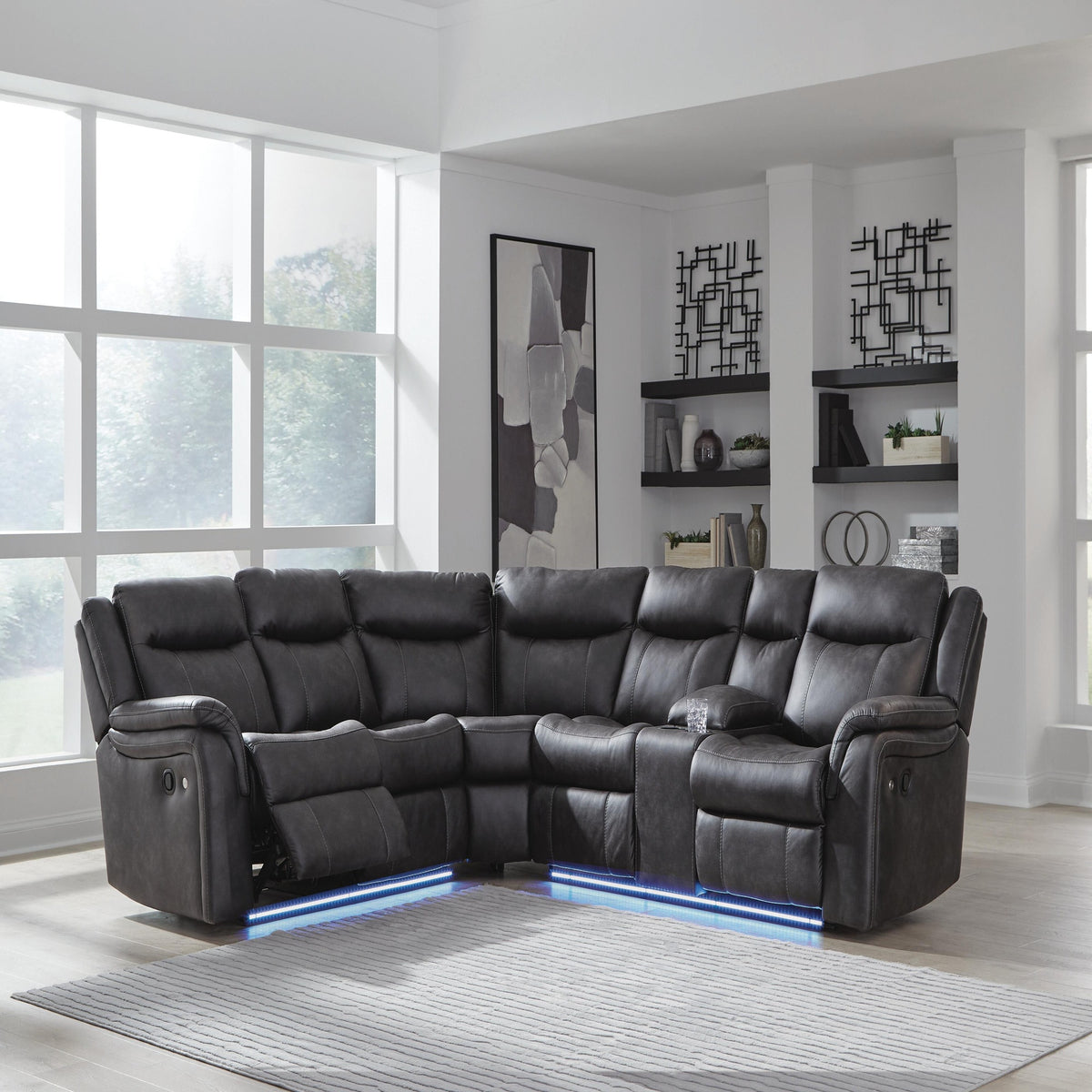 Sultan Meadow 2-Piece Reclining Sectional (PC13001-SI) - Image 2