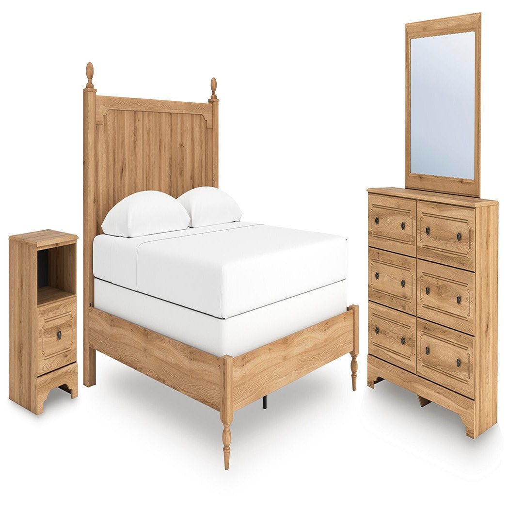 Aleaport King Panel Bed, Dresser, Mirror and Nightstand (PCB1075-SI)