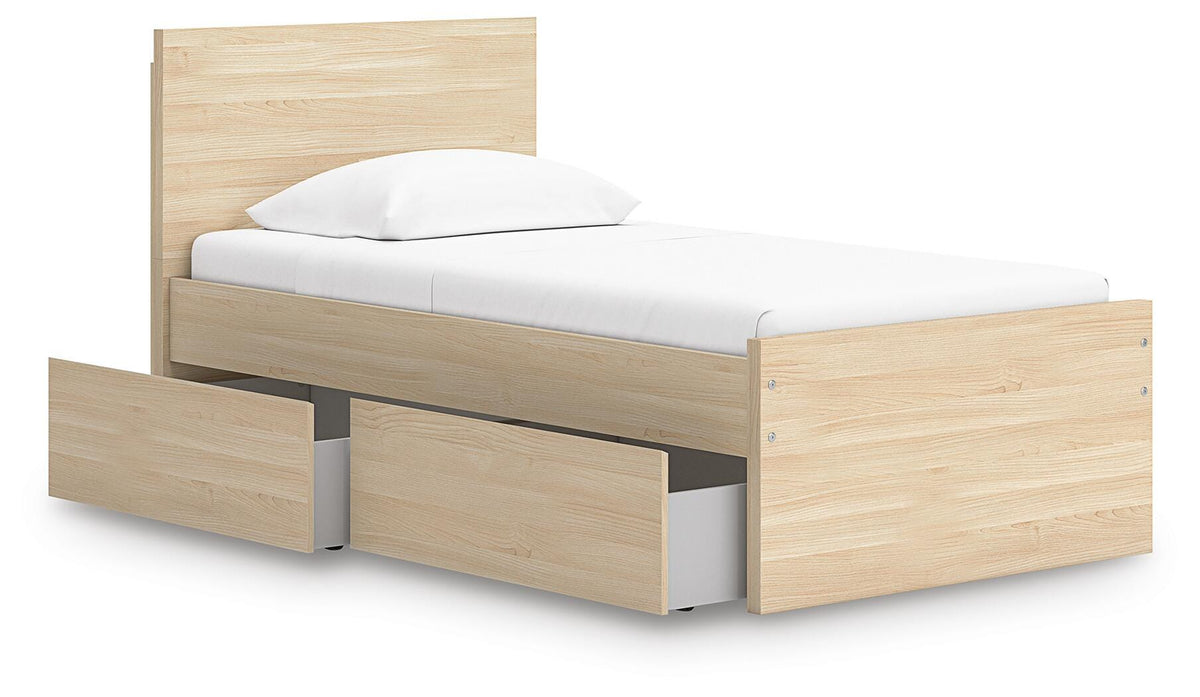 Onita Panel Platform Bed with 1 Side Storage (Youth) - Natural  (EB9632-SI) - Image 2