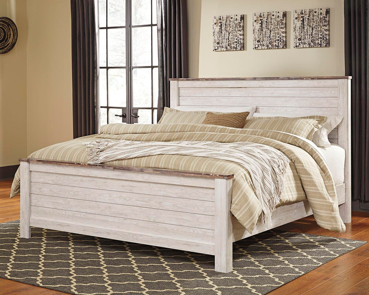 Willowton Panel Bed - Whitewash  (B267-SI) - Image 2