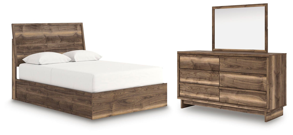 Chirason Queen Panel Bed, Dresser and Mirror (PCB3367-SI)