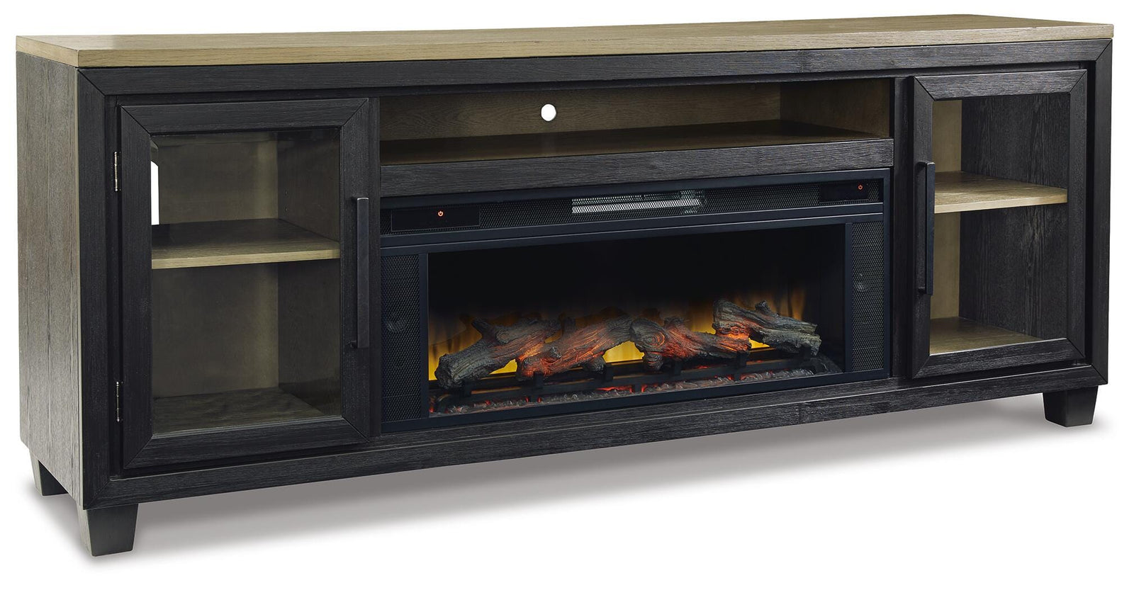 Foyland 83 TV Stand with Electric Fireplace (W989-SI) - Image 2