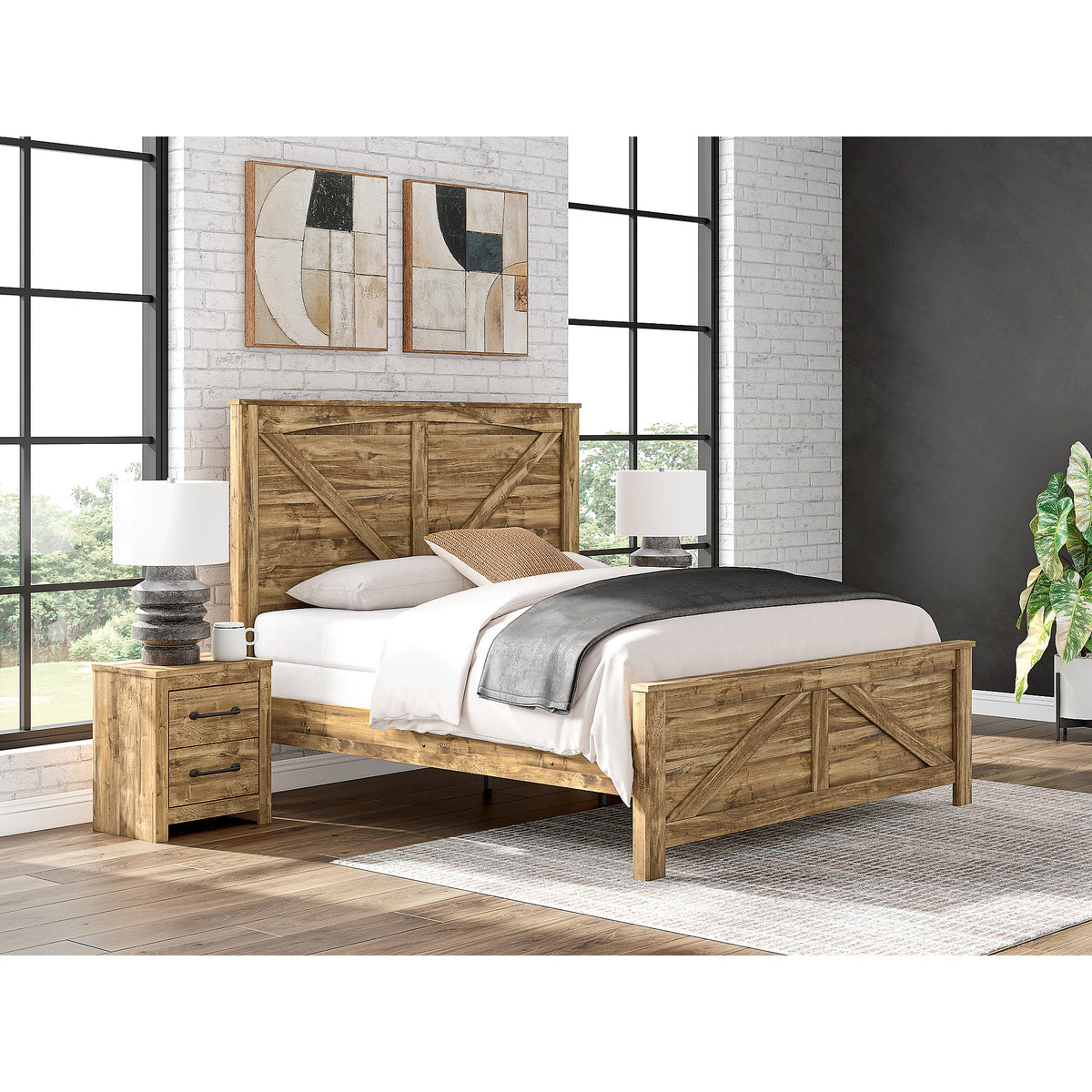 Maystonna King Crossbuck Panel Bed (PCB1580-SI) - Image 8