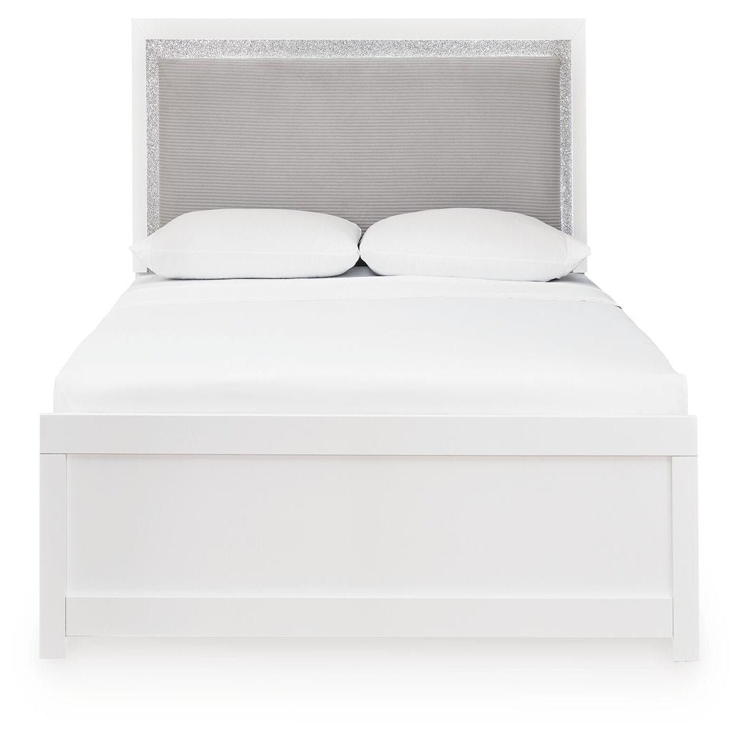 Maeling Queen Upholstered Panel Bed, Dresser, Mirror and Nightstand (PCB1119-SI) - Image 4