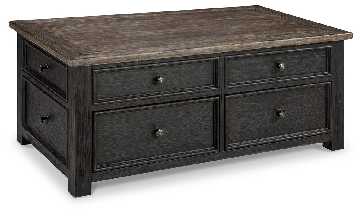 Tyler Creek Coffee Table and 2 End Tables with Console - Grayish Brown/Black  (T736-SI) - Image 14