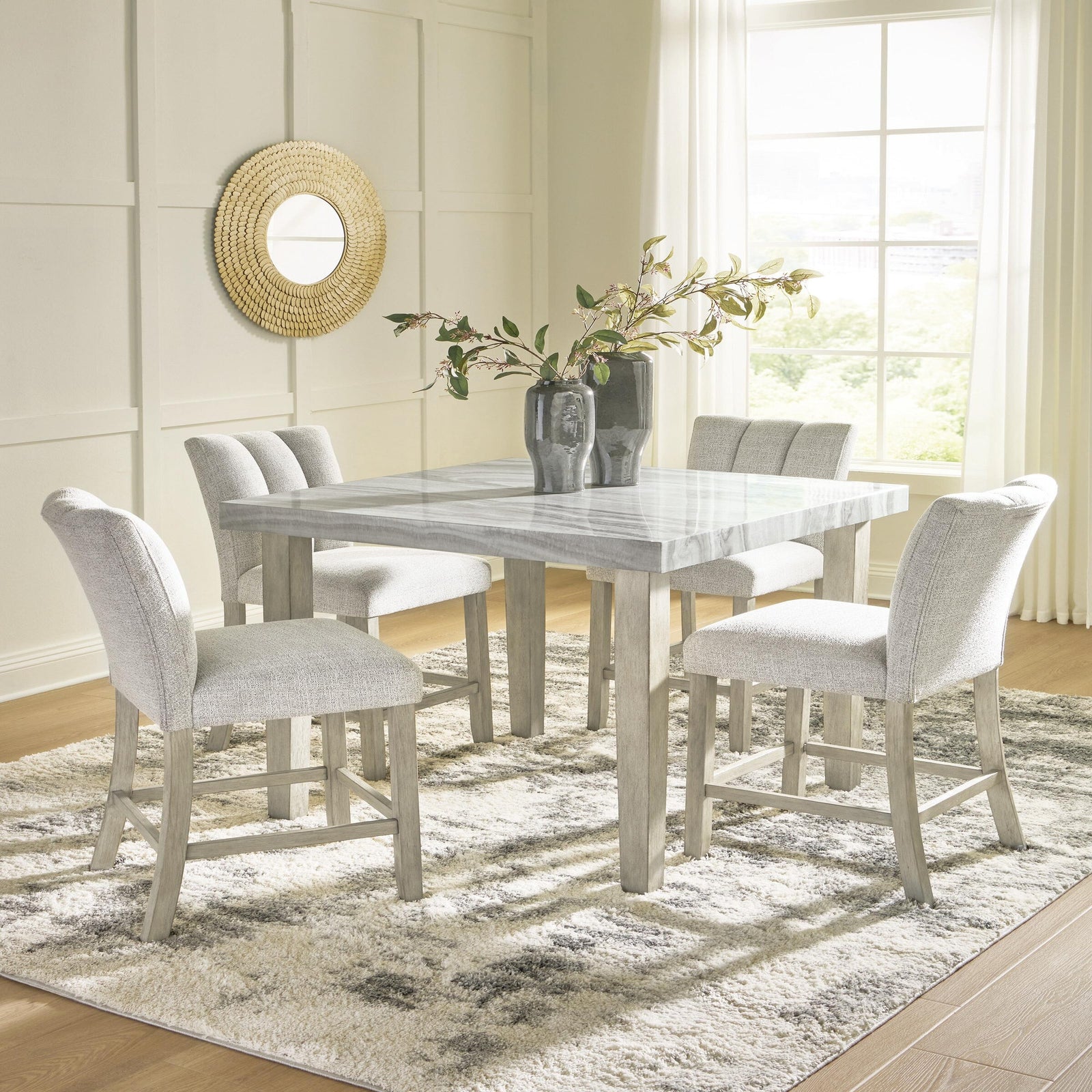 Larawyn Counter Height Dining Table and 4 Barstools (PCD575-SI) - Image 2