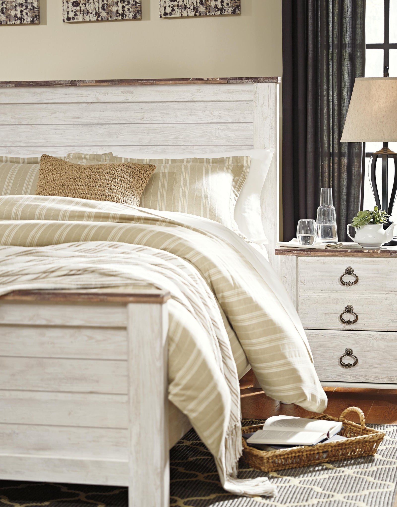 Willowton Panel Headboard - Whitewash  (B267-SI) - Image 5