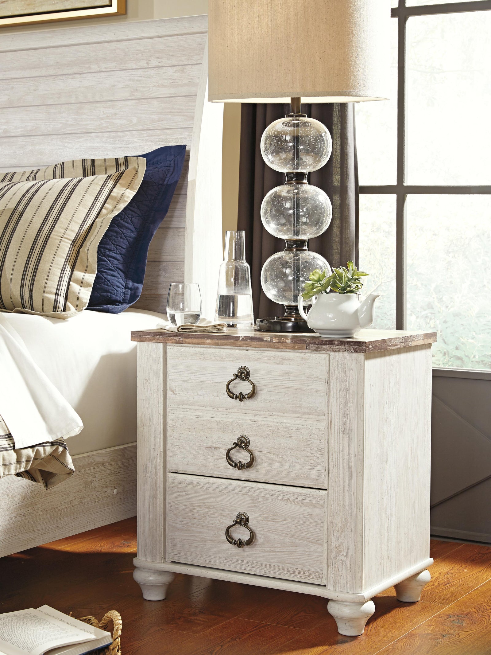 Willowton Nightstand - Whitewash  (B267-SI) - Image 2