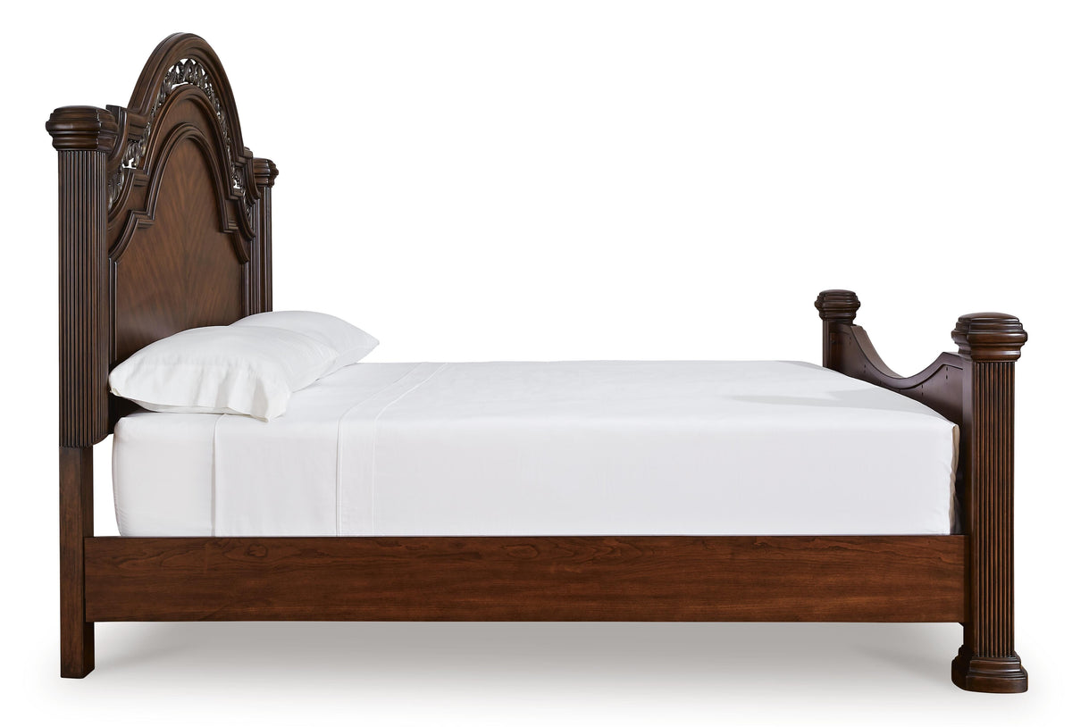 Lavinton Poster Bed, Dresser, Mirror and Nightstand - Brown  (B764-SI) - Image 12