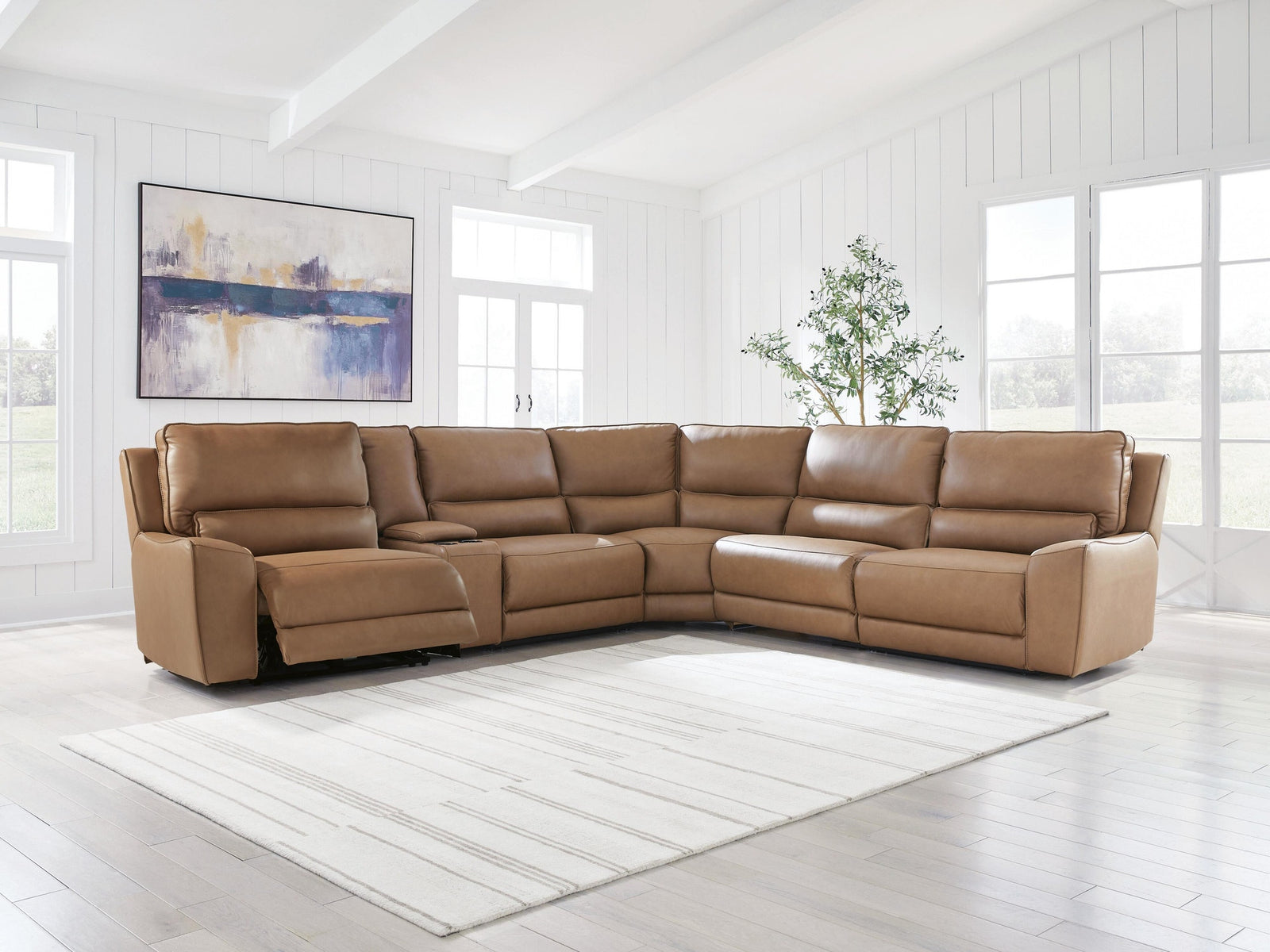 DeepWakes 6-Piece Reclining Sectional with Storage Console (PCU62606-SI) - Image 4