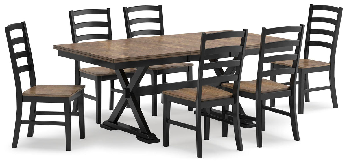 Wildenauer Extension Dining Table and 6 Chairs (D634-SI)