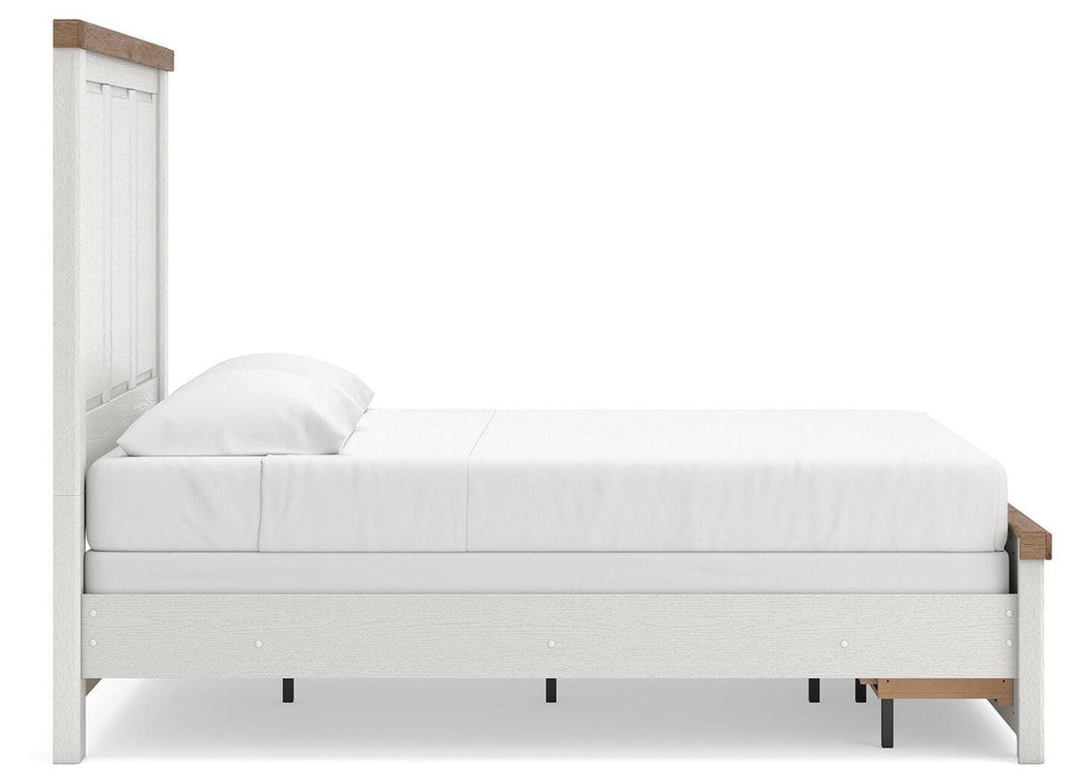 Savonport Panel Storage Bed - White/Brown  (B4615-SI) - Image 5