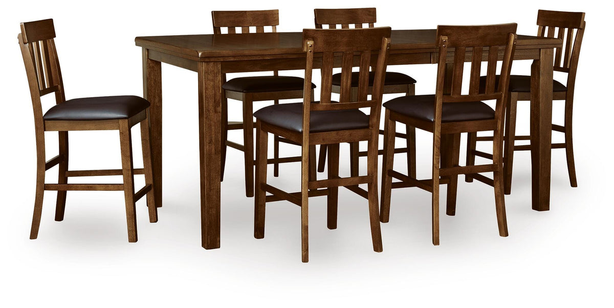 Ralene Counter Hight Dining Table and 6 Barstools (D594-SI)