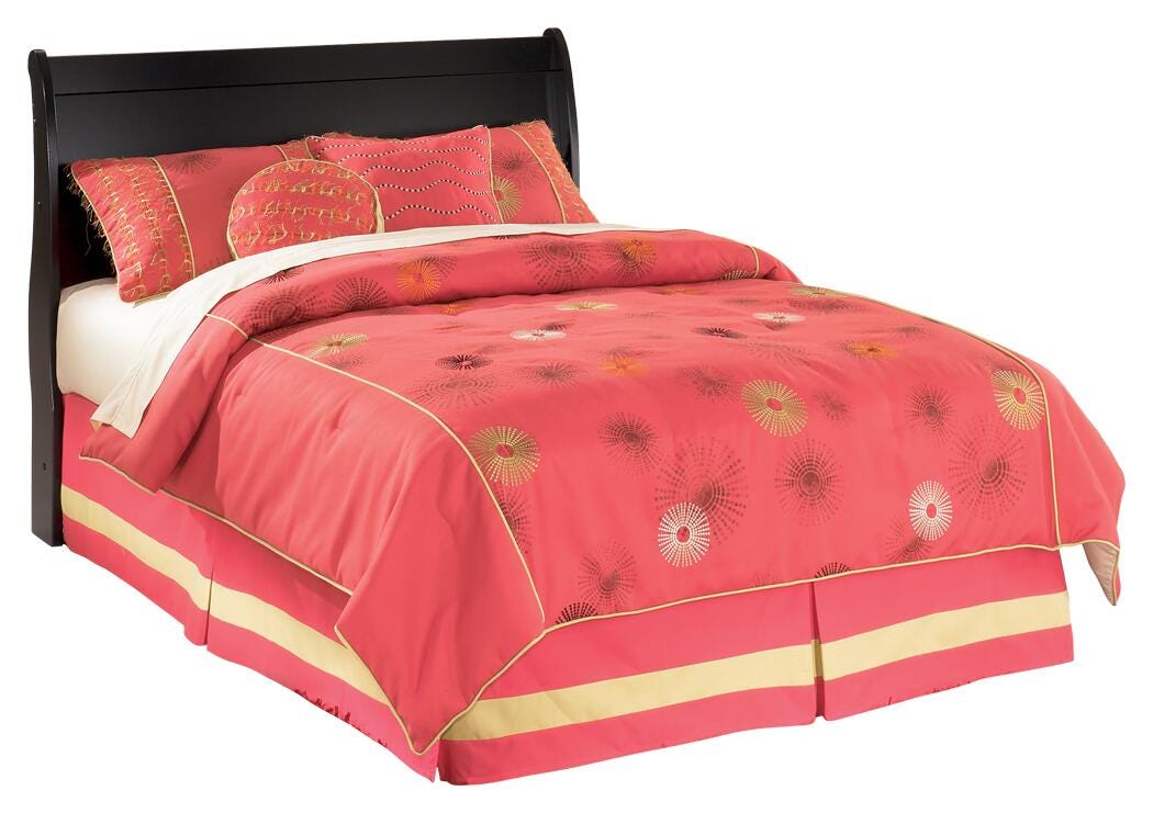 Huey Vineyard Sleigh Headboard - Black  (B128-SI) - Image 5