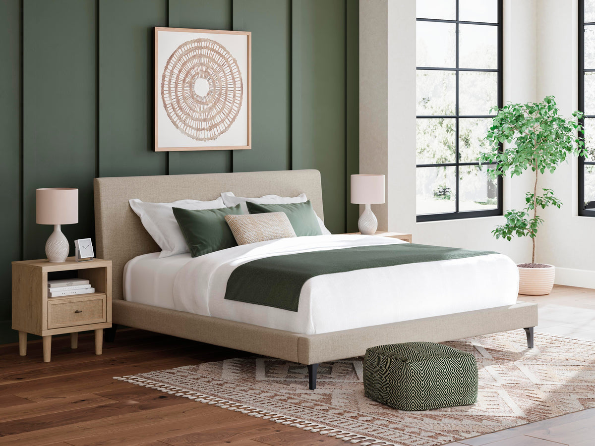 Cielden Upholstered Bed with Roll Slats - Soft Gray  (B1199-SI) - Image 8