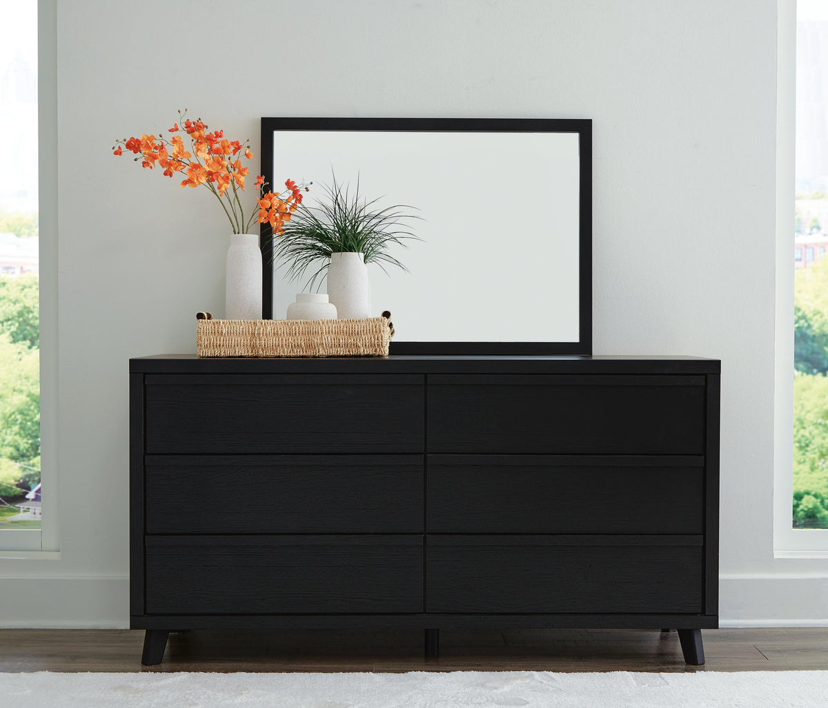 Danziar Dresser and Mirror - Black  (B1013-SI) - Image 3