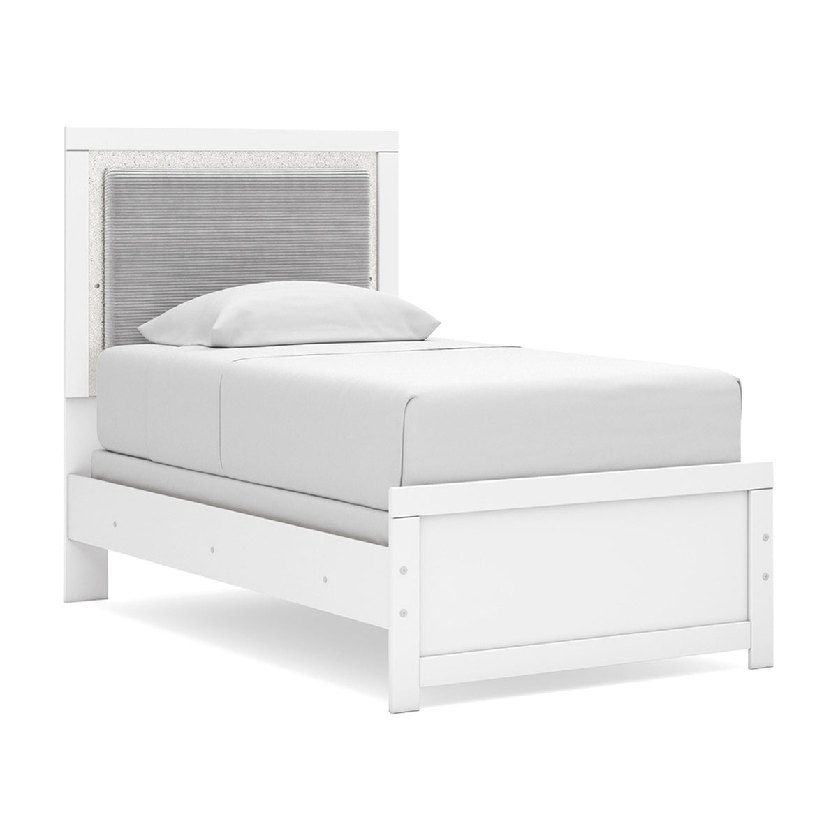 Maeling Twin Upholstered Panel Bed, Dresser and Mirror (PCB1119-SI) - Image 4