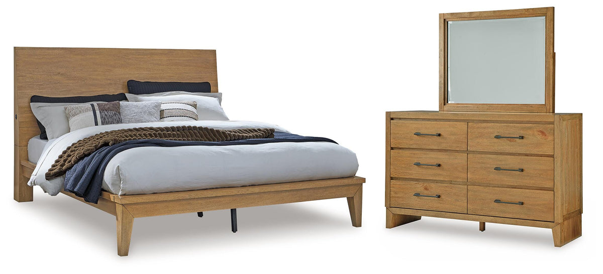 Sherbana Panel Bed, Dresser and Mirror (B833-SI)